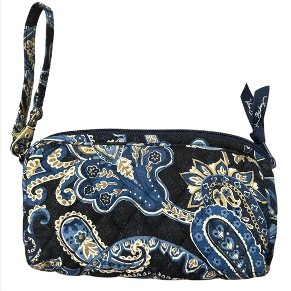 Vera Bradley Windsor Navy Paisley Zip Clutch - Picture 3 of 5